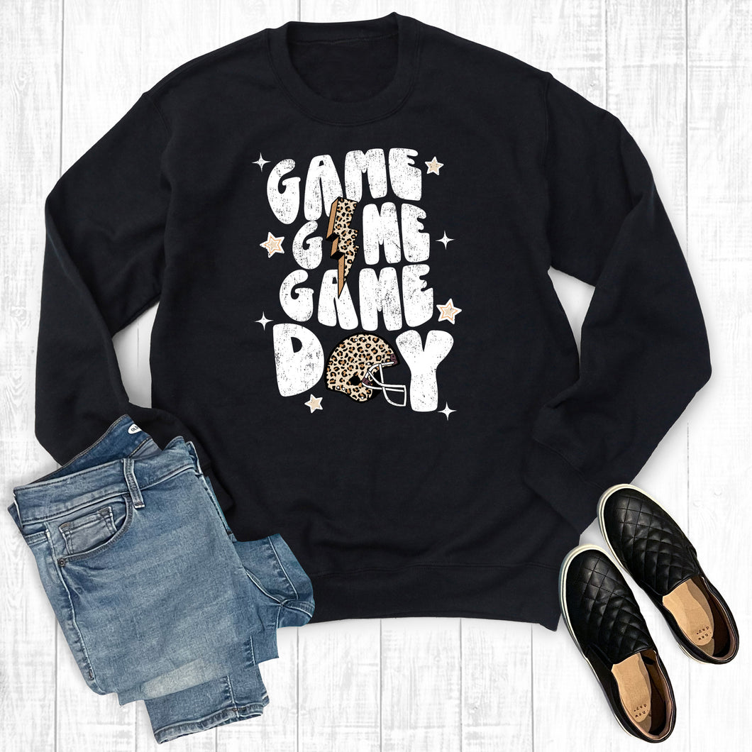 Leopard Football Game Day Stars Sweatshirt