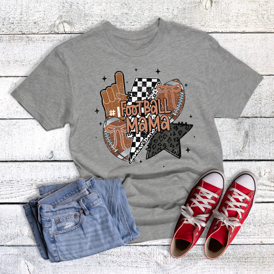 Leopard Glitter Check Football Mama