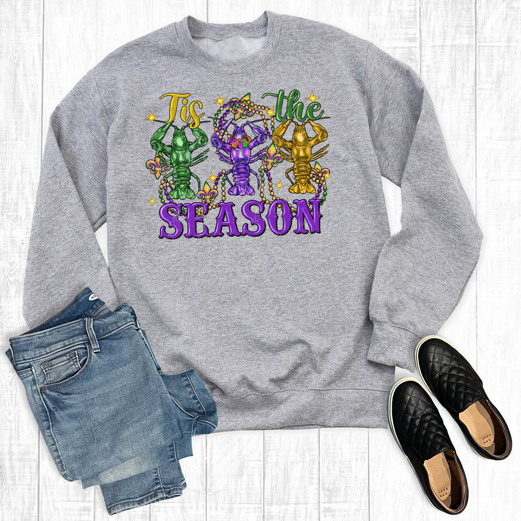 Mardi Gras Crawfish Tis The Season Sweatshirt