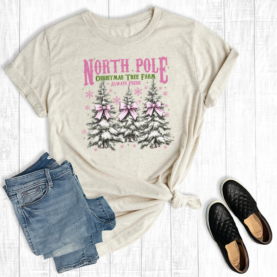 Pink Retro Coquette North Pole Christmas Tree