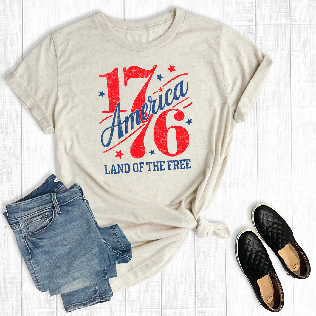 Retro 4th of July 1776 Land of the Free