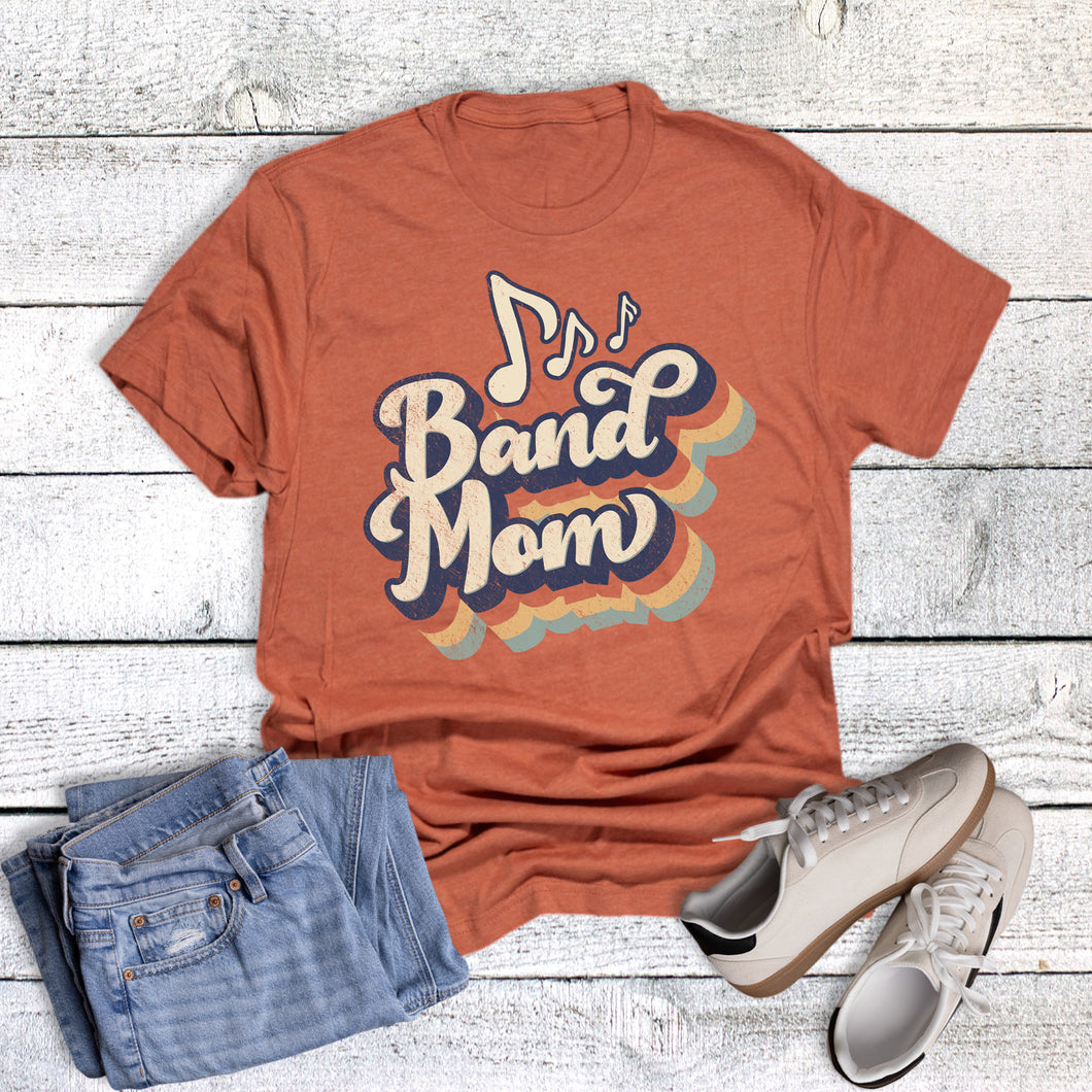 Retro Band Mom Music Notes