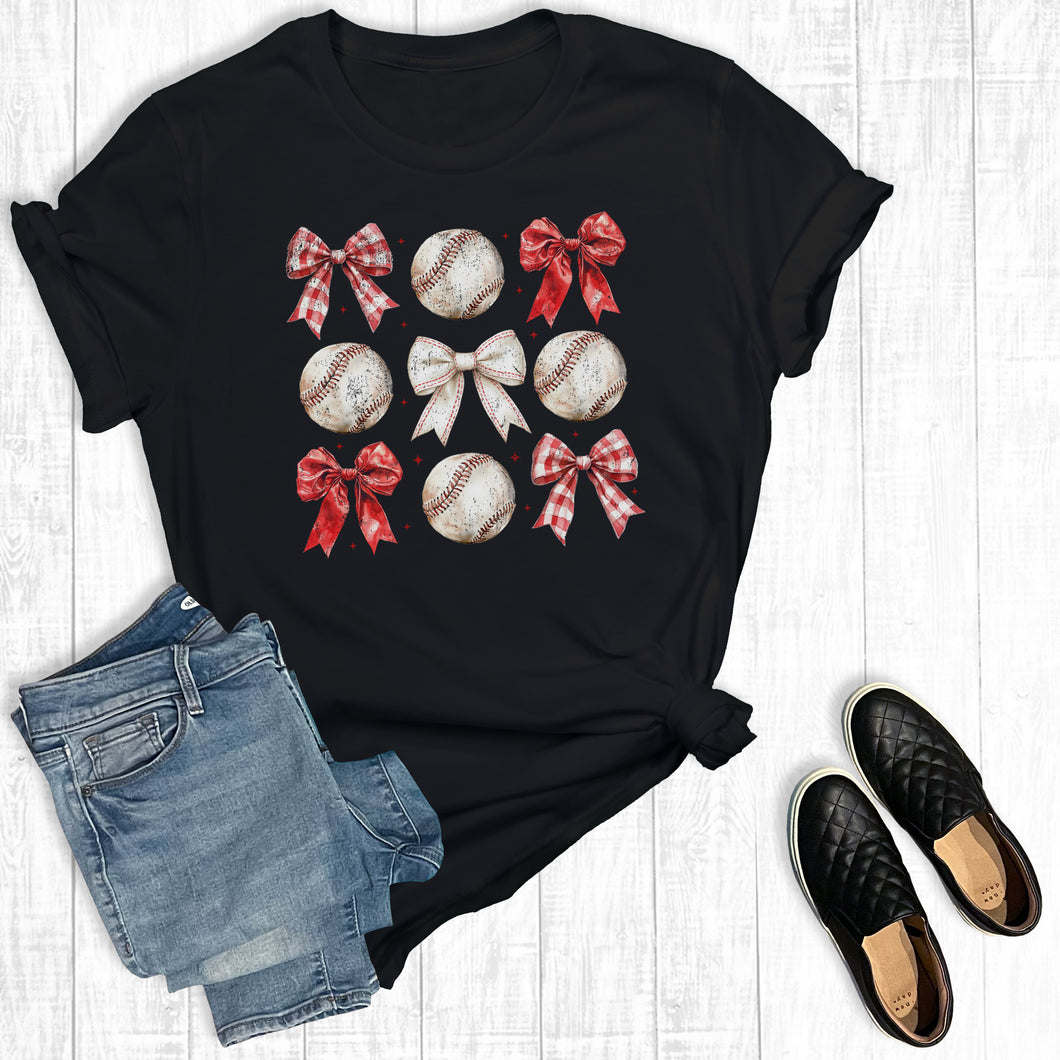 Retro Baseballs And Bows