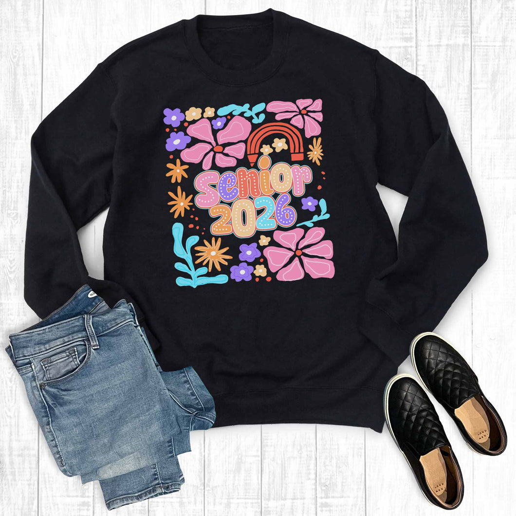 Retro Boho Floral Senior 2026 Sweatshirt