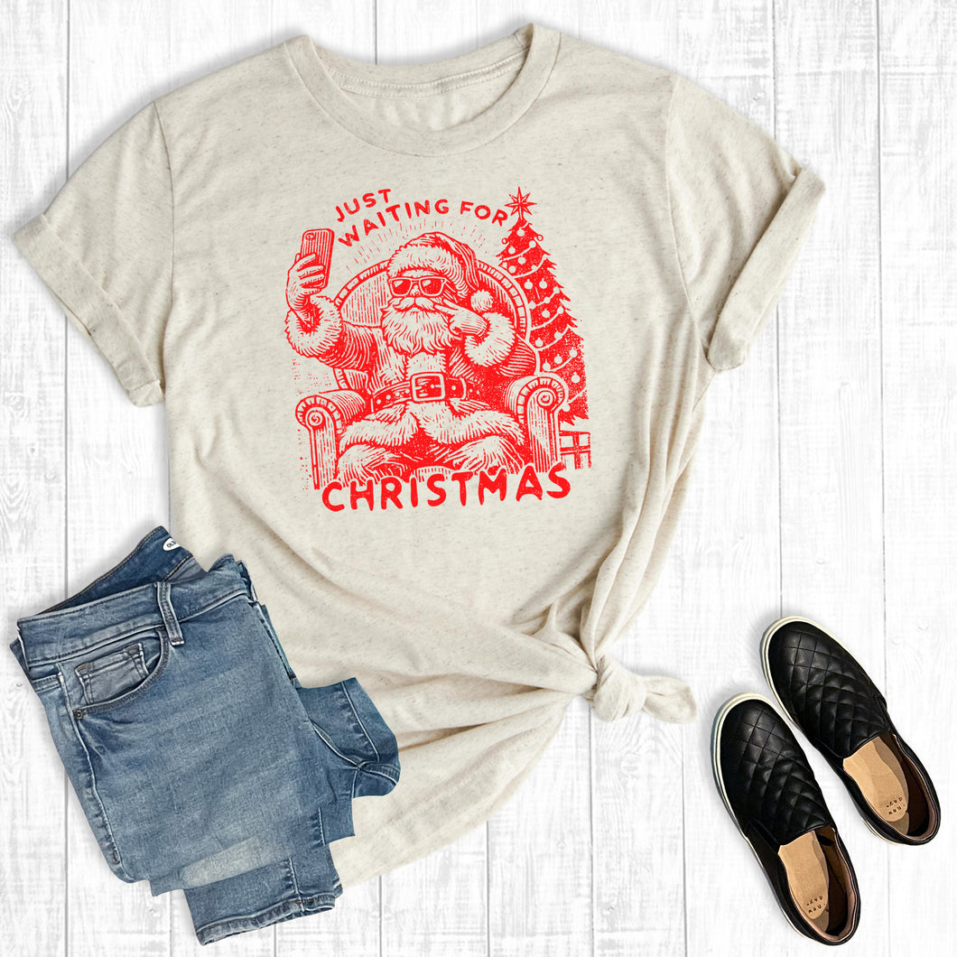 Retro Christmas Santa Just Waiting for Christmas