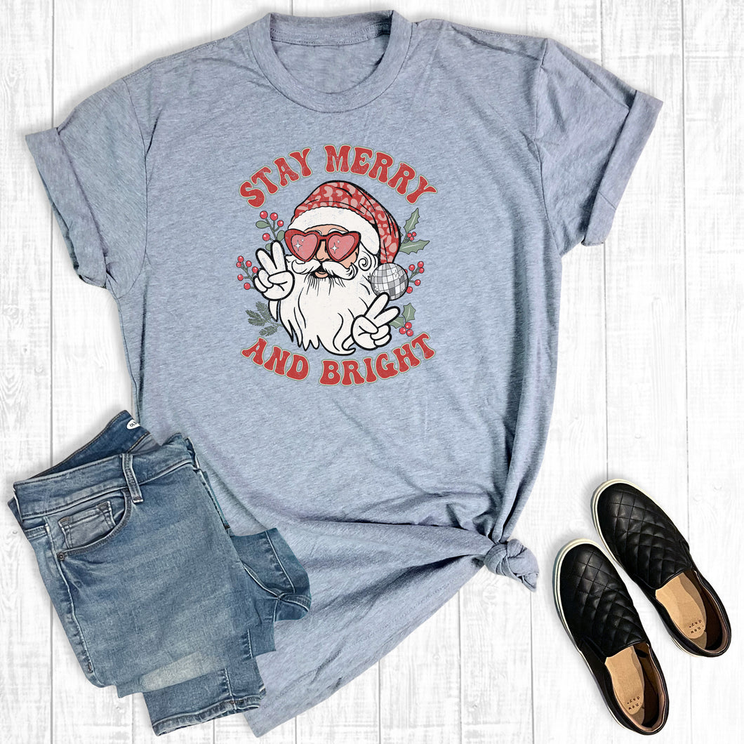 Retro Christmas Santa Stay Merry And Bright