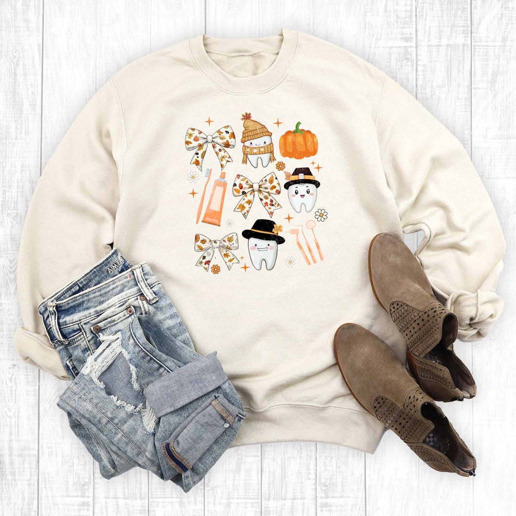 Retro Coquette Halloween Dentist Graphic Sweatshirt