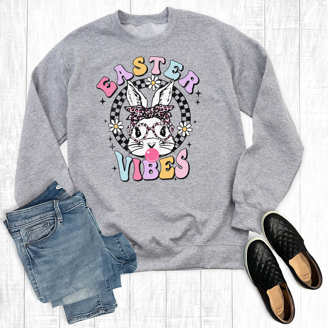 Retro Easter Bunny Vibes Sweatshirt