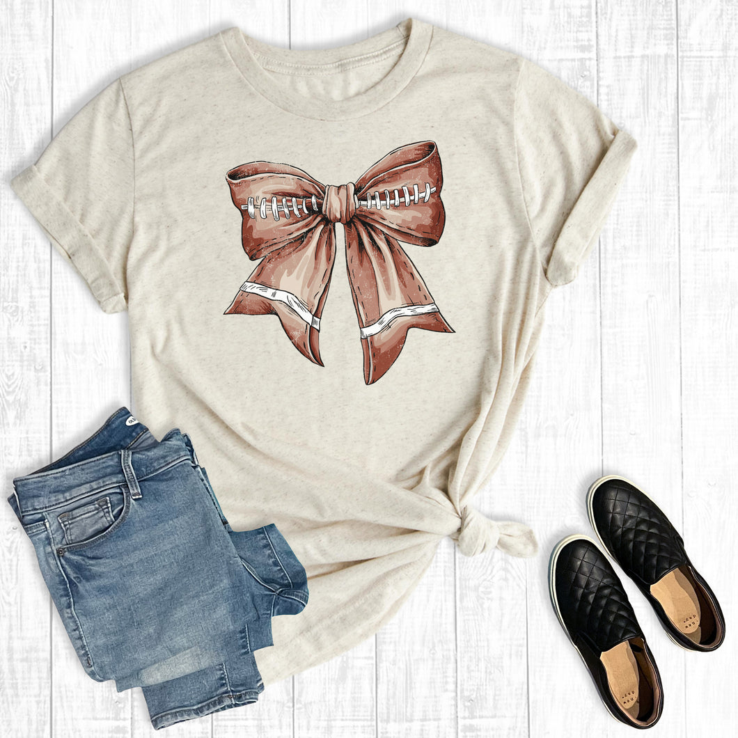 Retro Game Day Coquette Football Bow