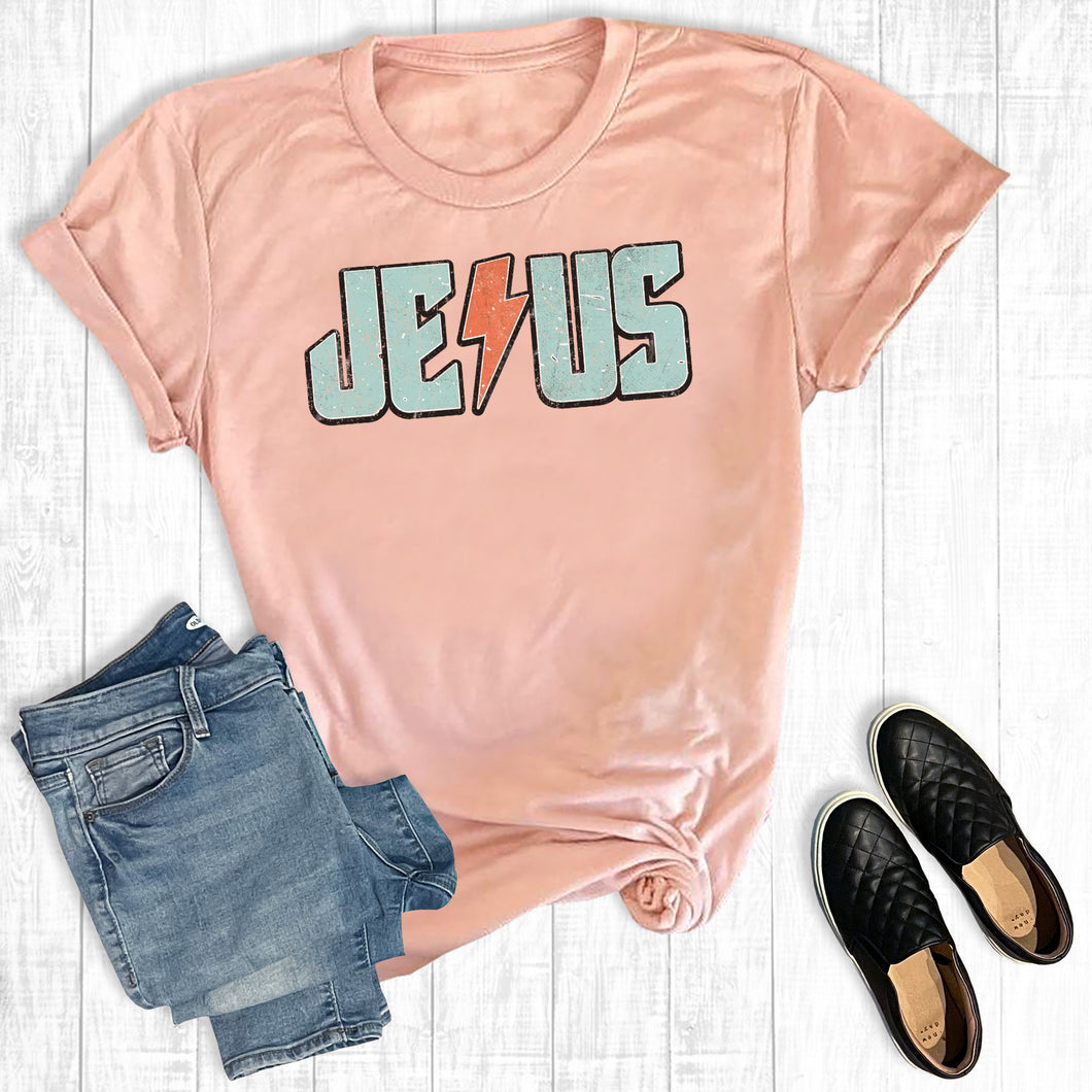 Retro Jesus Lightning Bolt