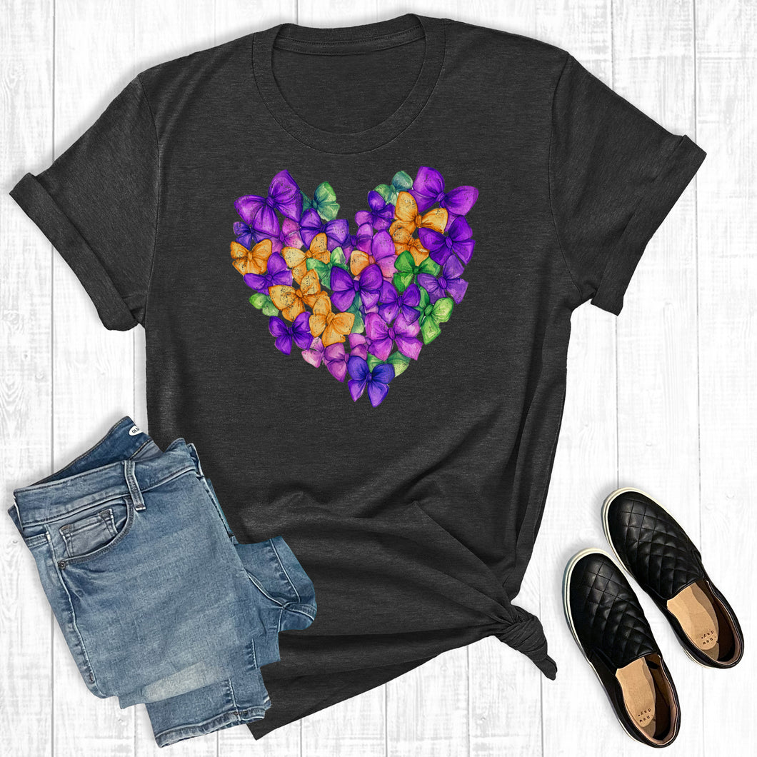 Retro Mardis Gras Coquette Heart