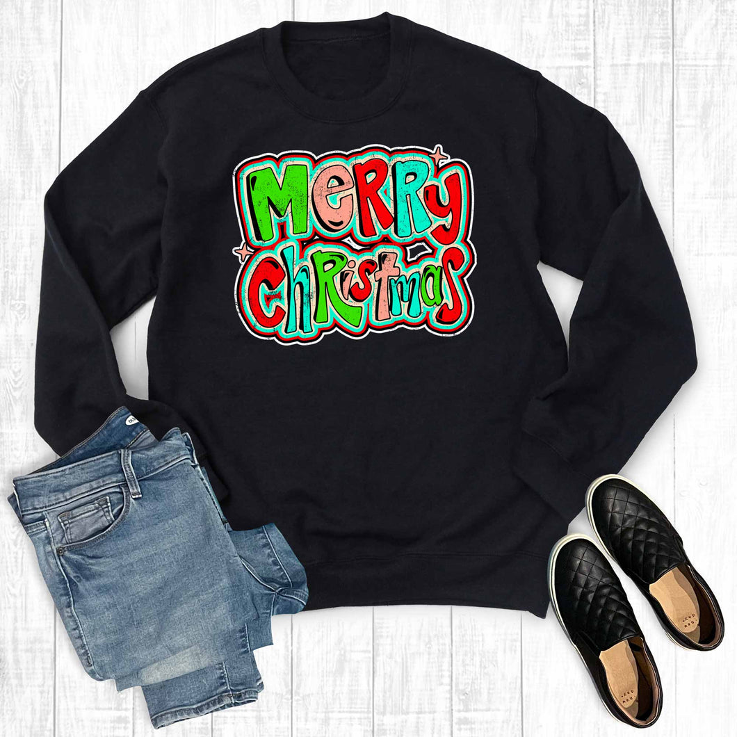 Retro Merry Christmas Sweatshirt