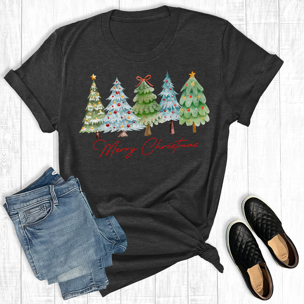 Retro Merry Christmas Trees