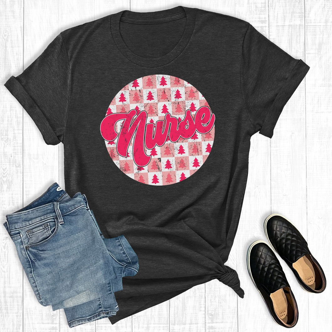 Retro Pink Christmas Nurse