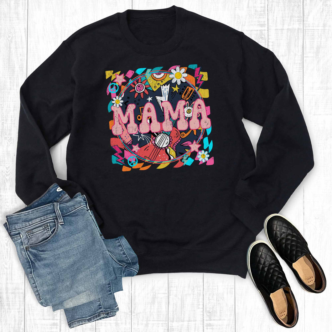 Retro Rock Mama Graphic Sweatshirt