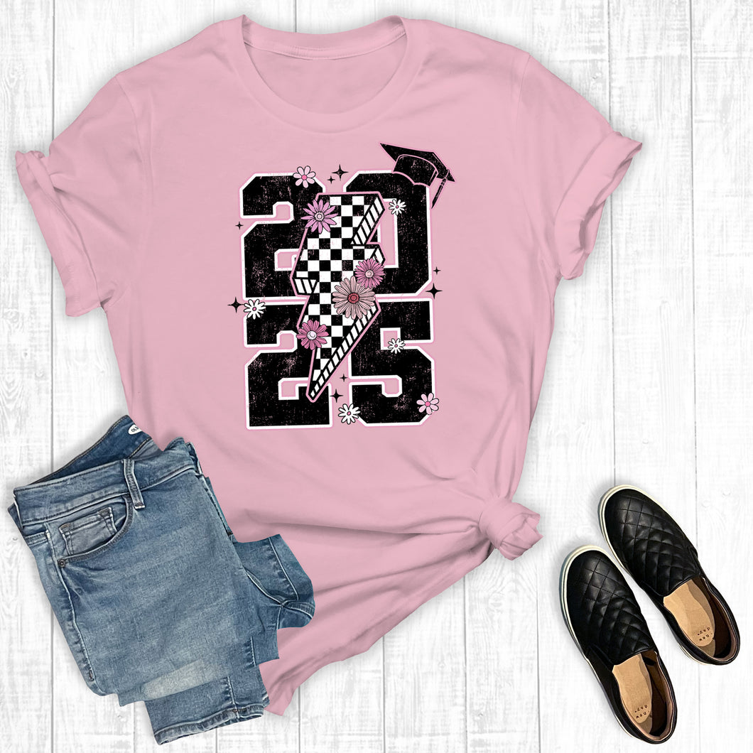 Retro Senior 2025 Checkered Lightning Bolt