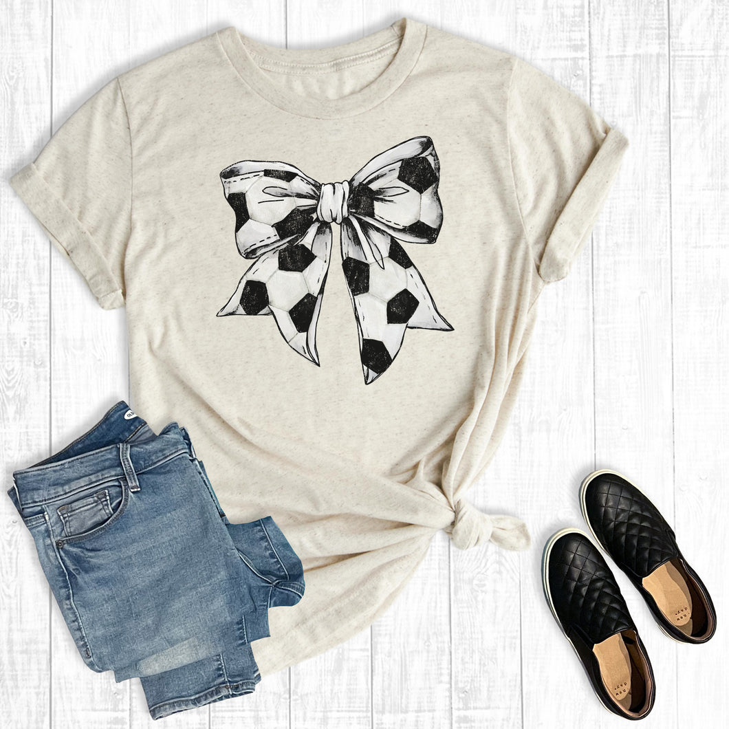 Retro Soccer Gameday Coquette Bow