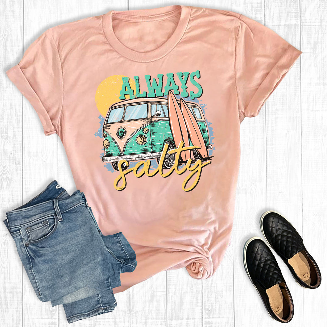Retro Summer Funny Always Salty