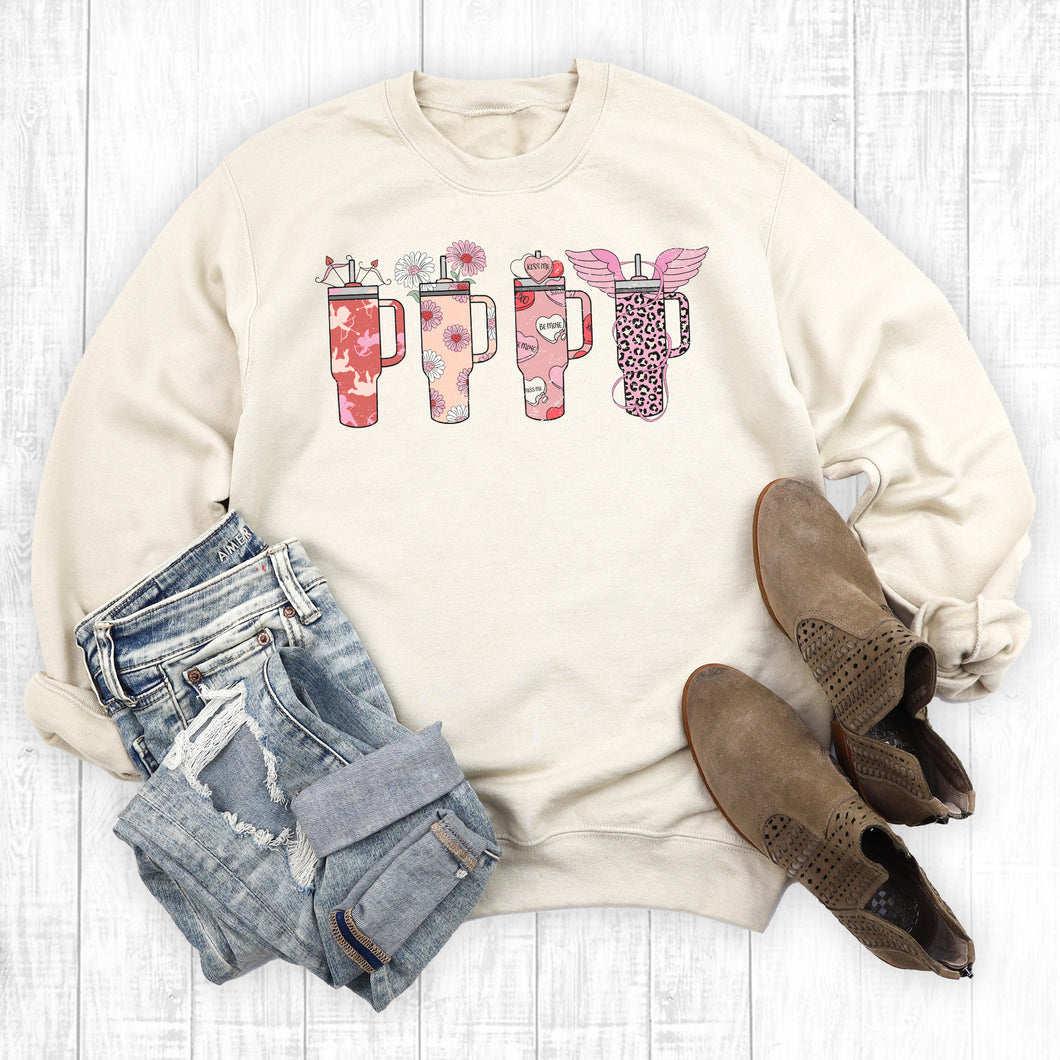 Retro Valentines Tumblers Sweatshirt