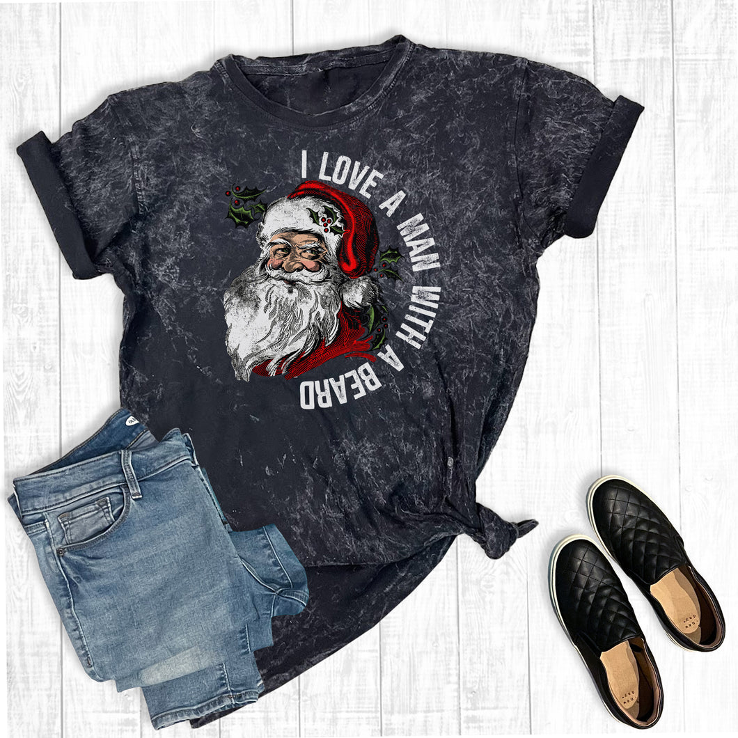 Santa I Love A Man With A Beard Christmas Mineral Wash