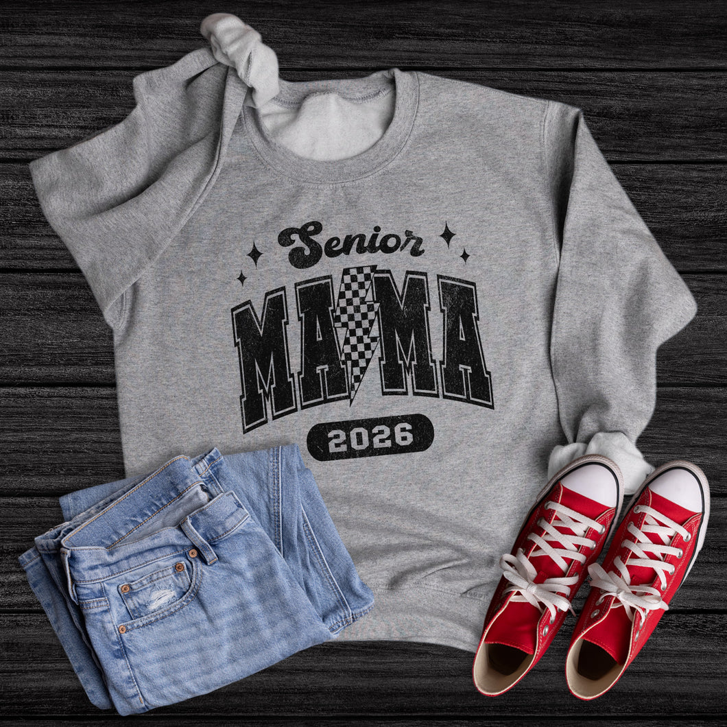 Senior Mama 2026 Lightning Graphic Sweatshirt