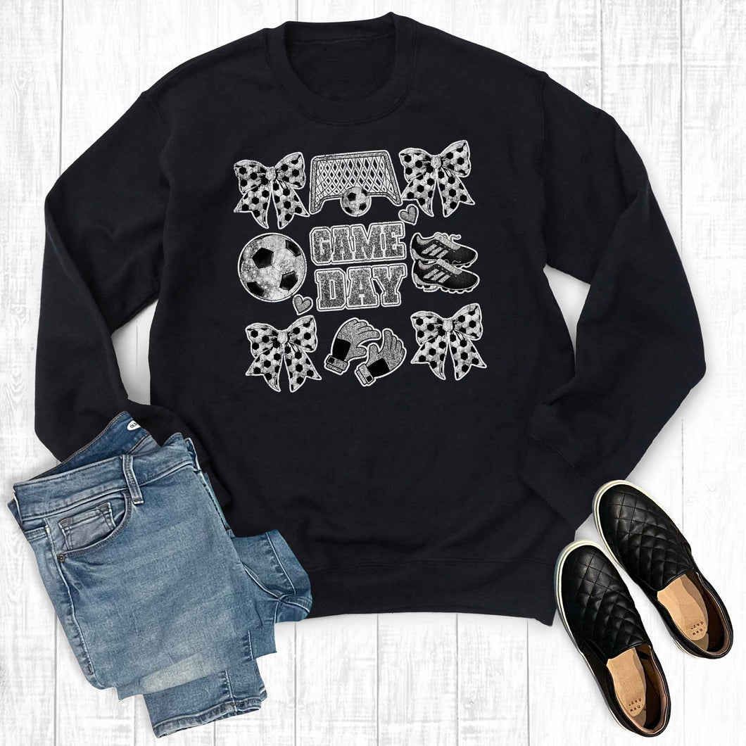 Soccer Gameday Coquette Collage Graphic Sweatshirt