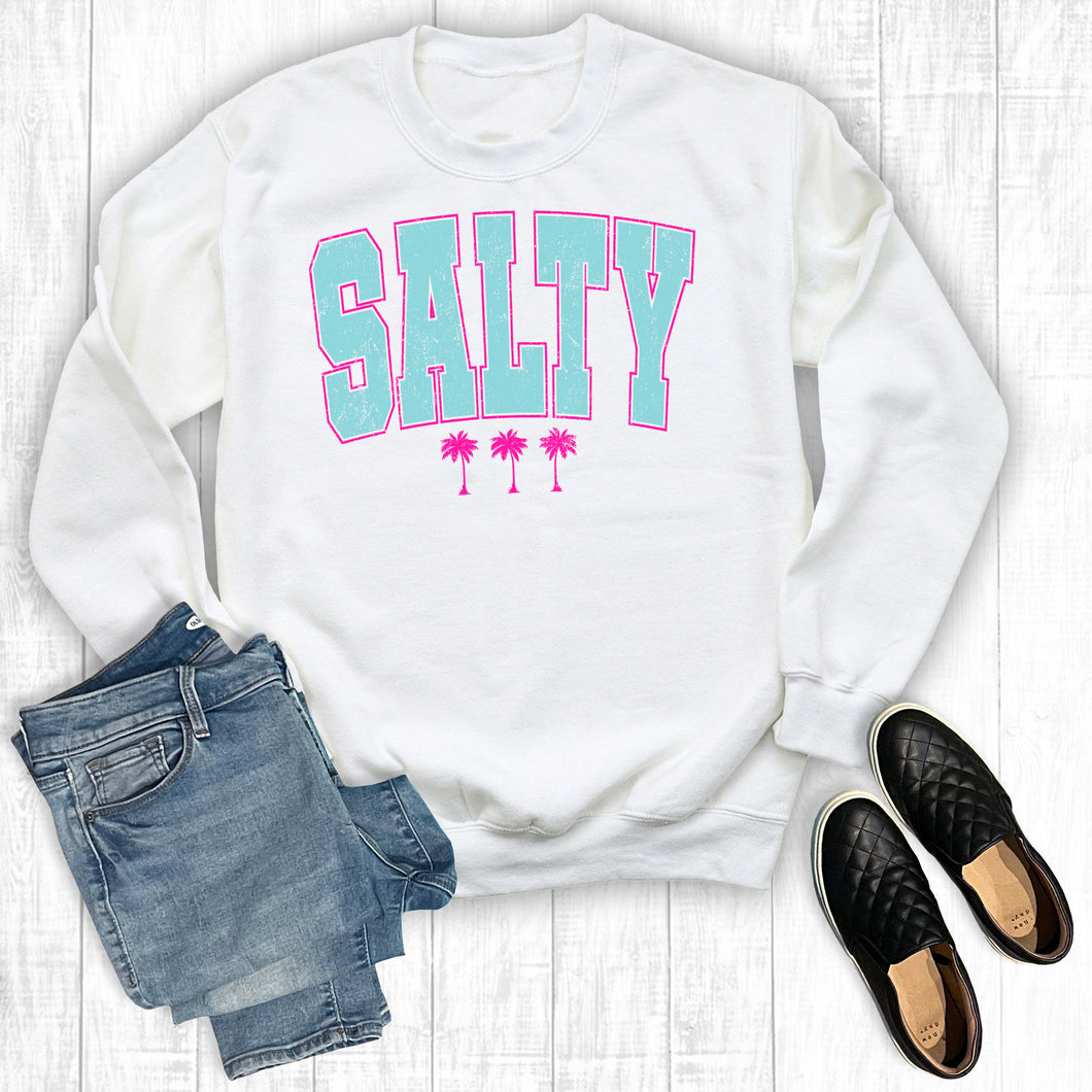 Summer Vacation Salty Palm Trees Sweatshirt