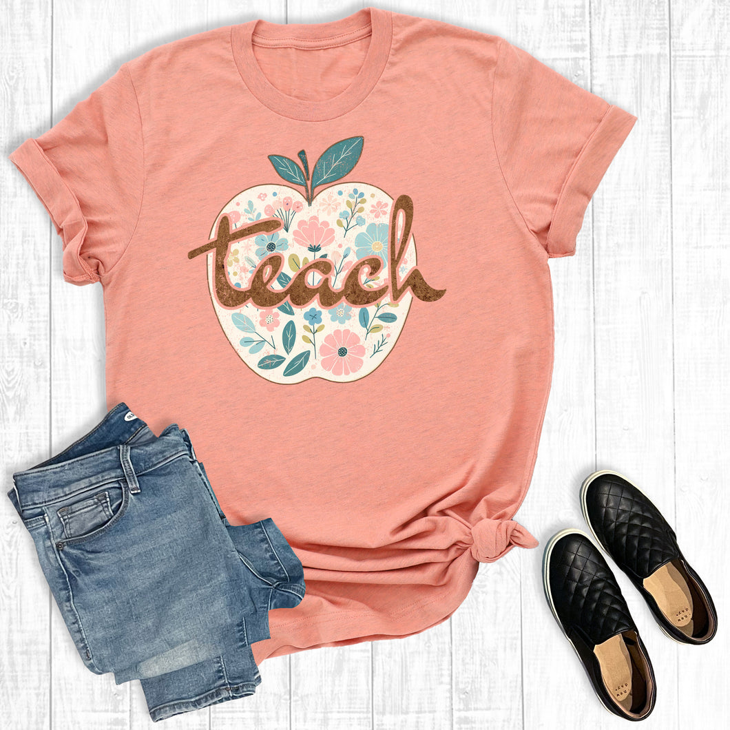 Teacher Floral Apple