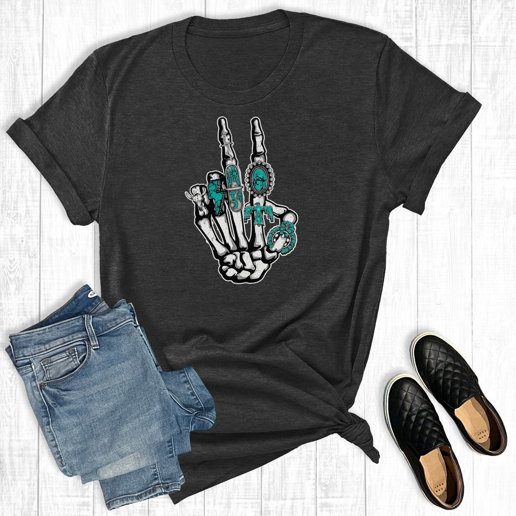 Turquoise Western Skeleton Peace