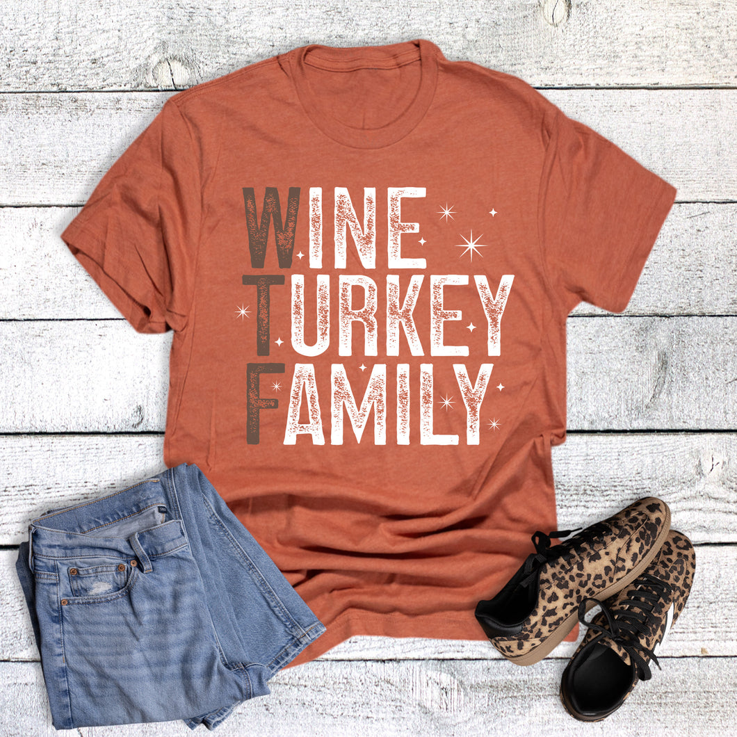Thanksgiving Funny Wine Turkey Family