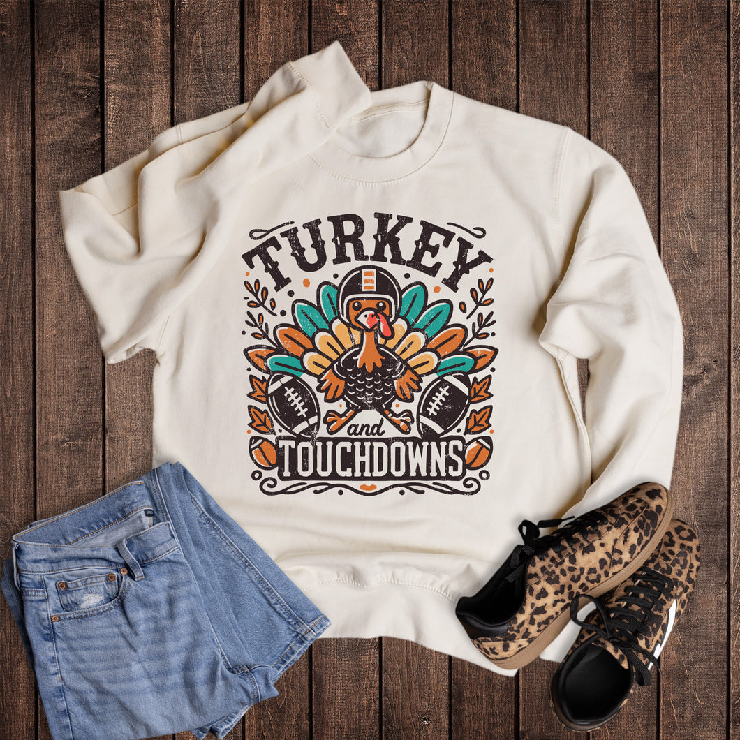 Thanksgiving Turkey and Touchdowns Sweatshirt