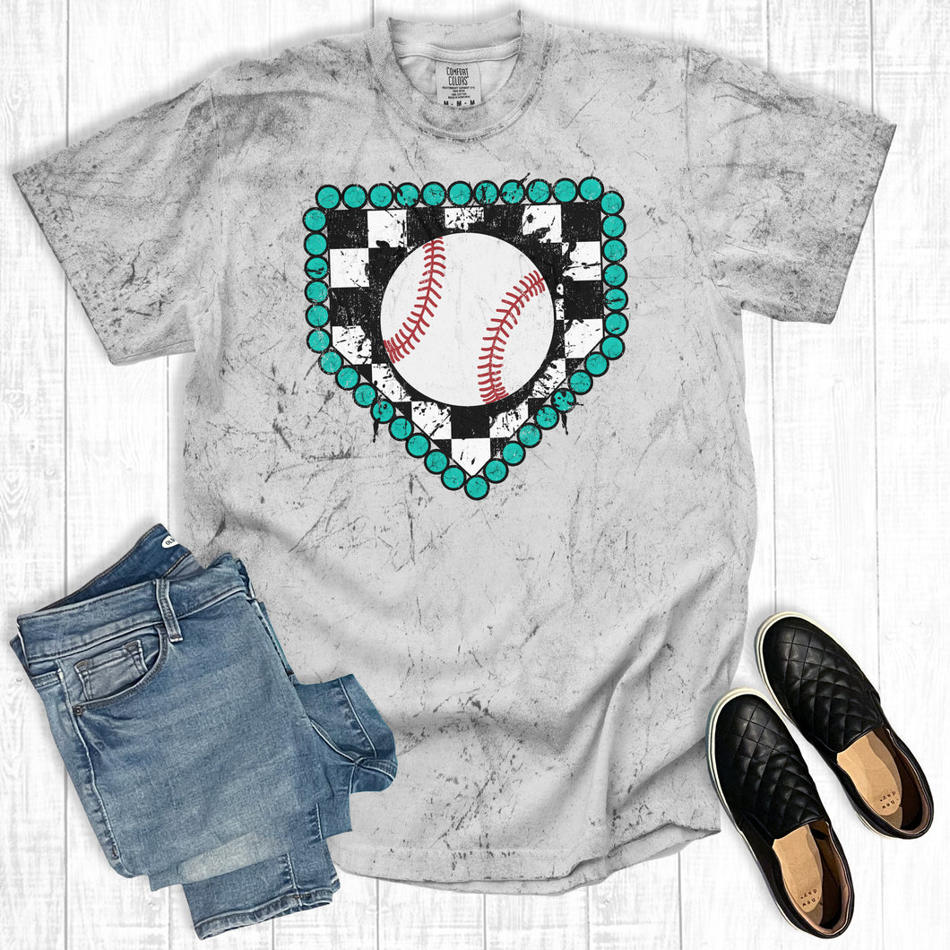 Turquoise Baseball Plate Comfort Colors