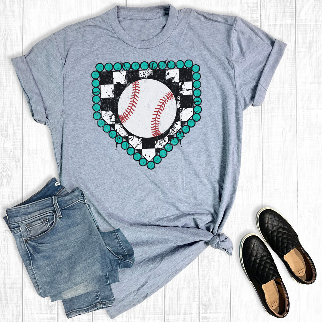 Turquoise Baseball Plate