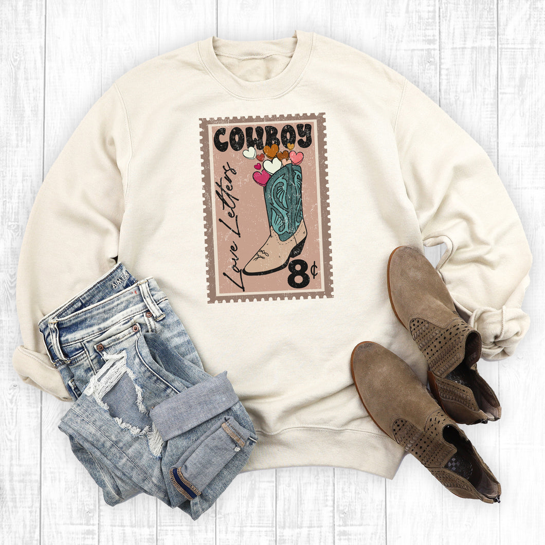 Valentines Cowboy Love Letter Sweatshirt