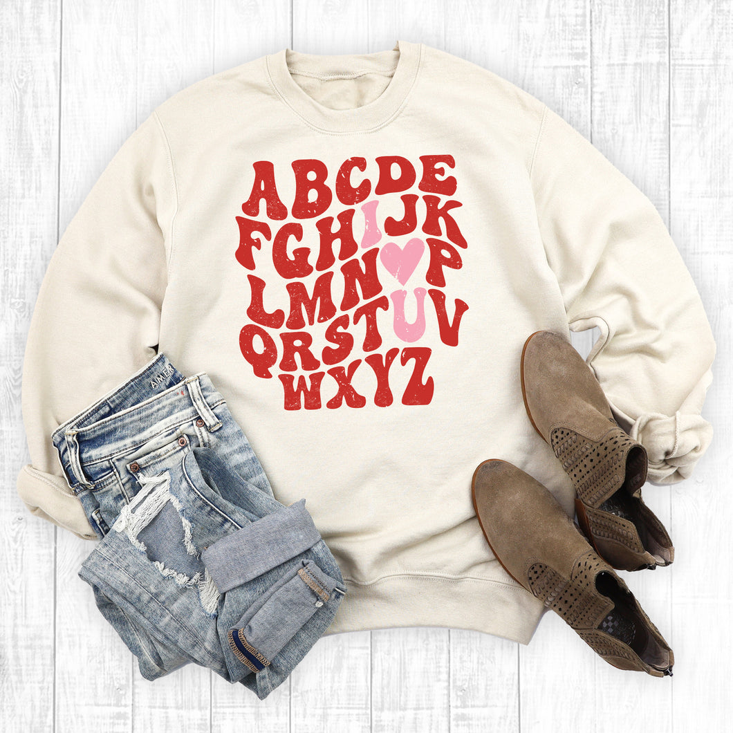 Valentine's Day ABC I Love You Sweatshirt