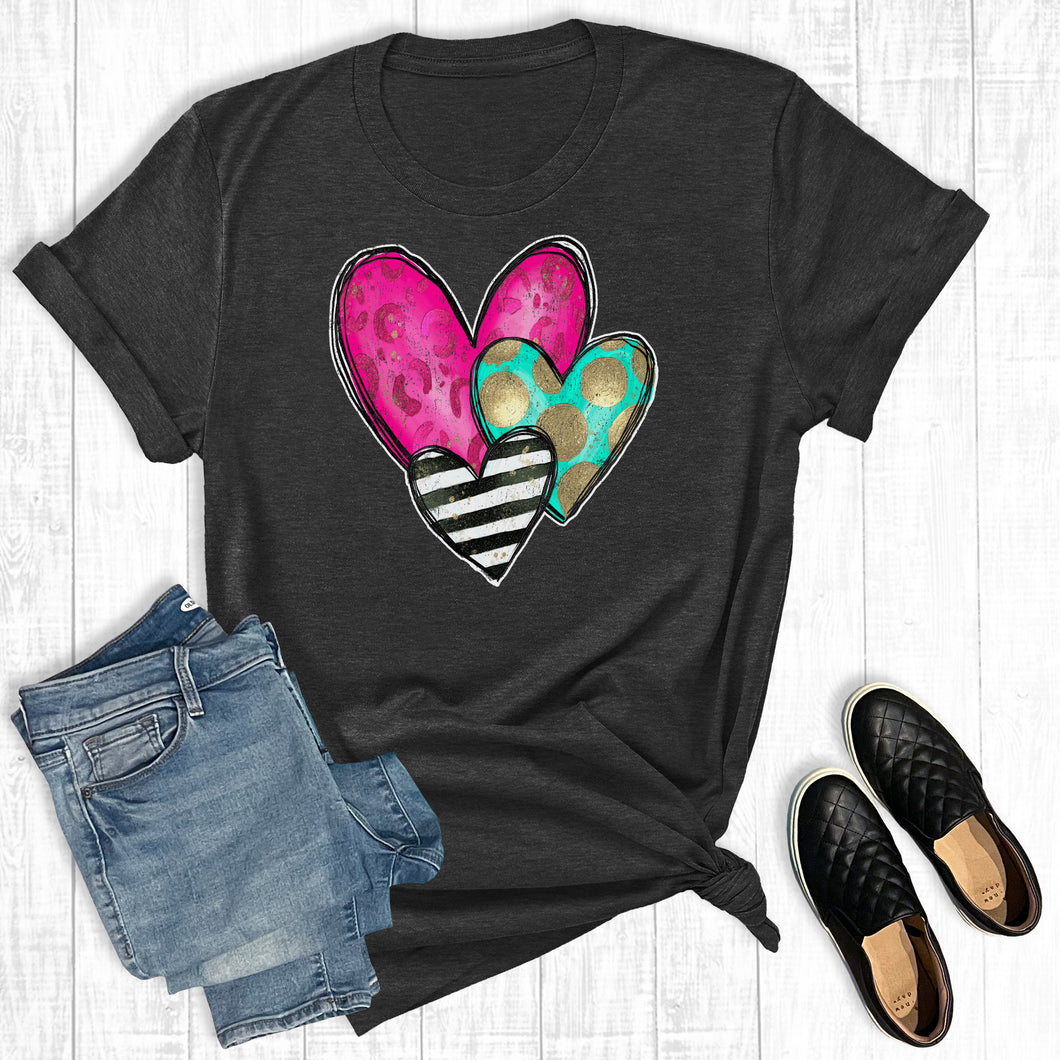 Valentine's Day Turquoise Stripe Heart