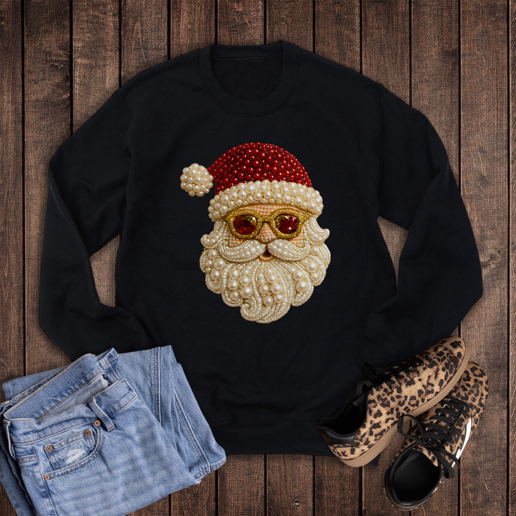 Vintage Pearl Santa with Shades Sweatshirt