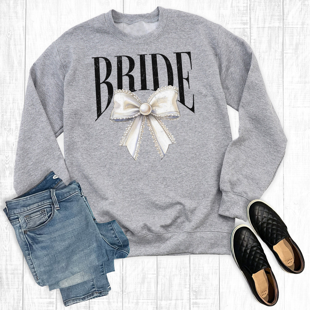 Wedding Bride Coquette Bow Sweatshirt