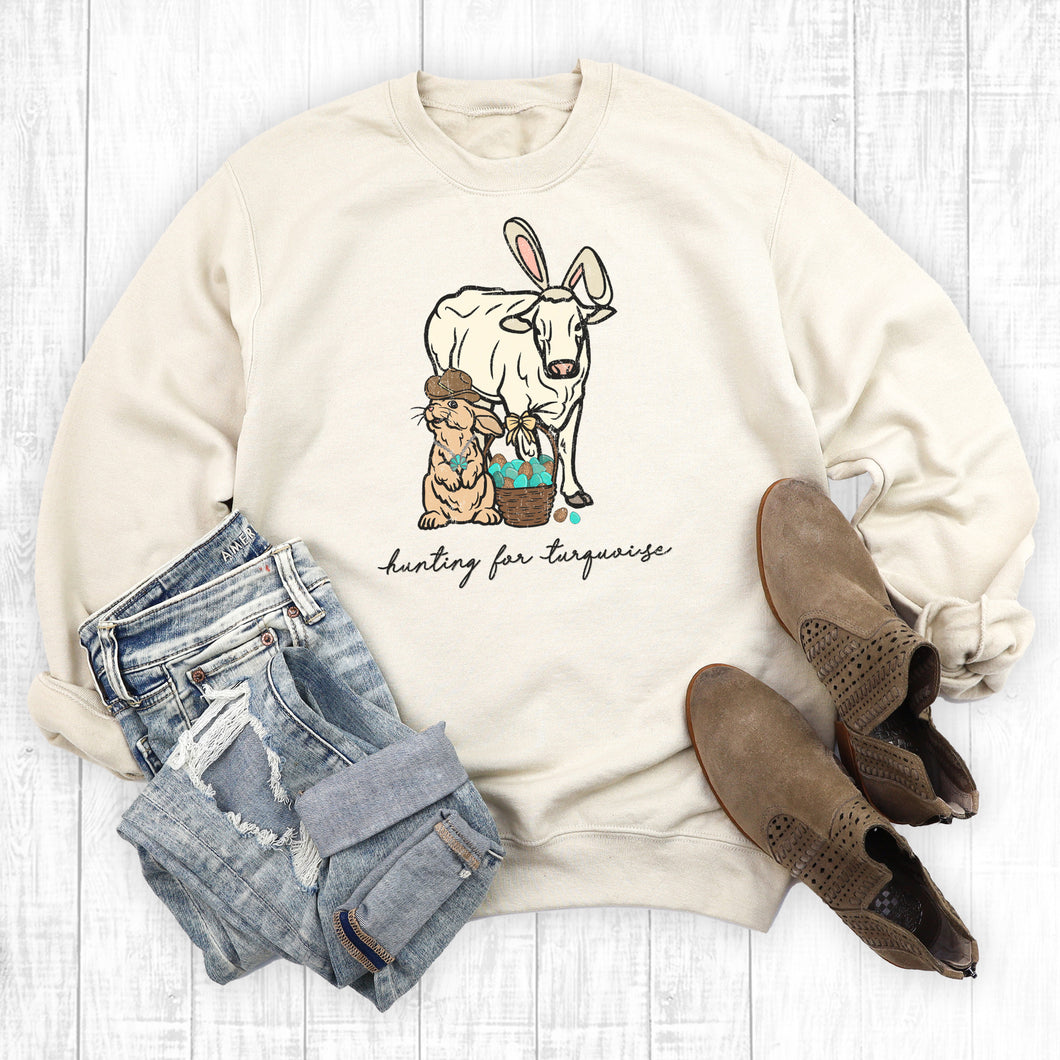 Western Easter Hunting For Turquoise Sweatshirt