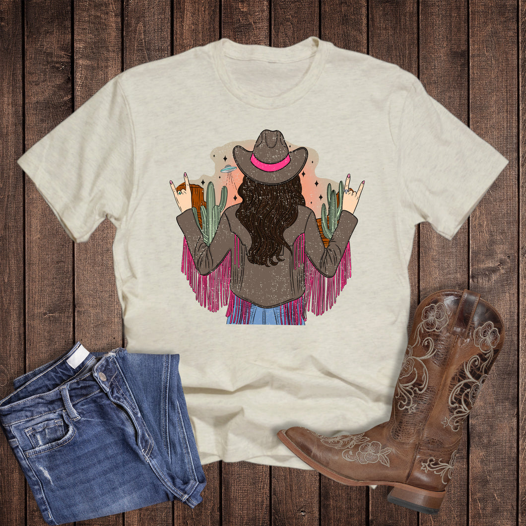 Western Cactus Cowgirl Fringe Jacket