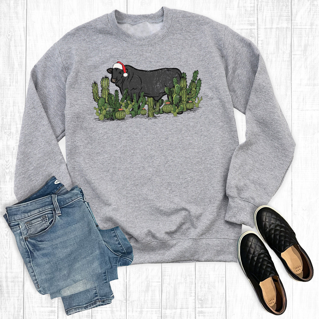 Western Christmas Cattle Sweatshirt