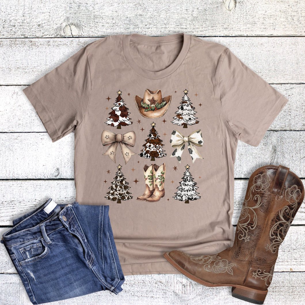 Western Christmas Cow Coquette Bows
