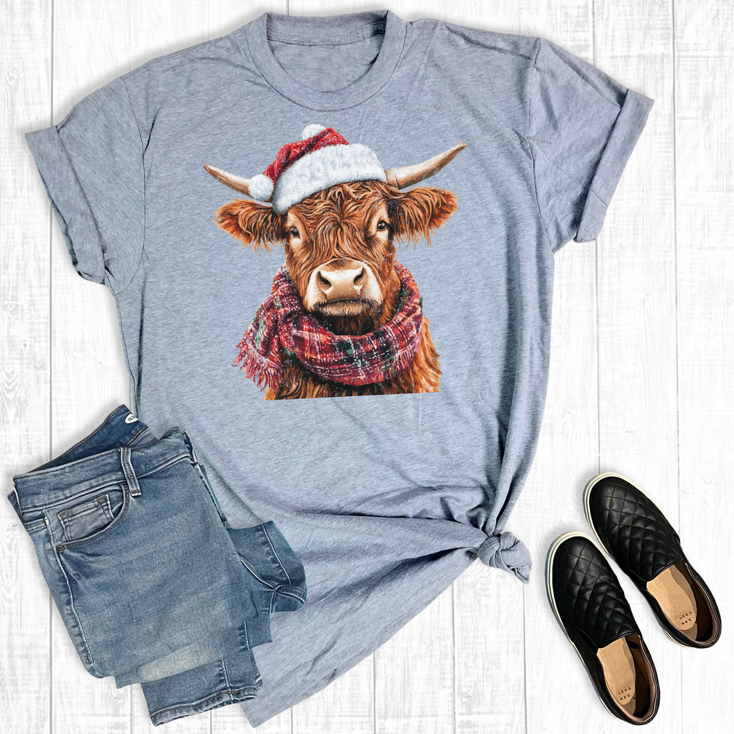 Western Christmas Highland Cow