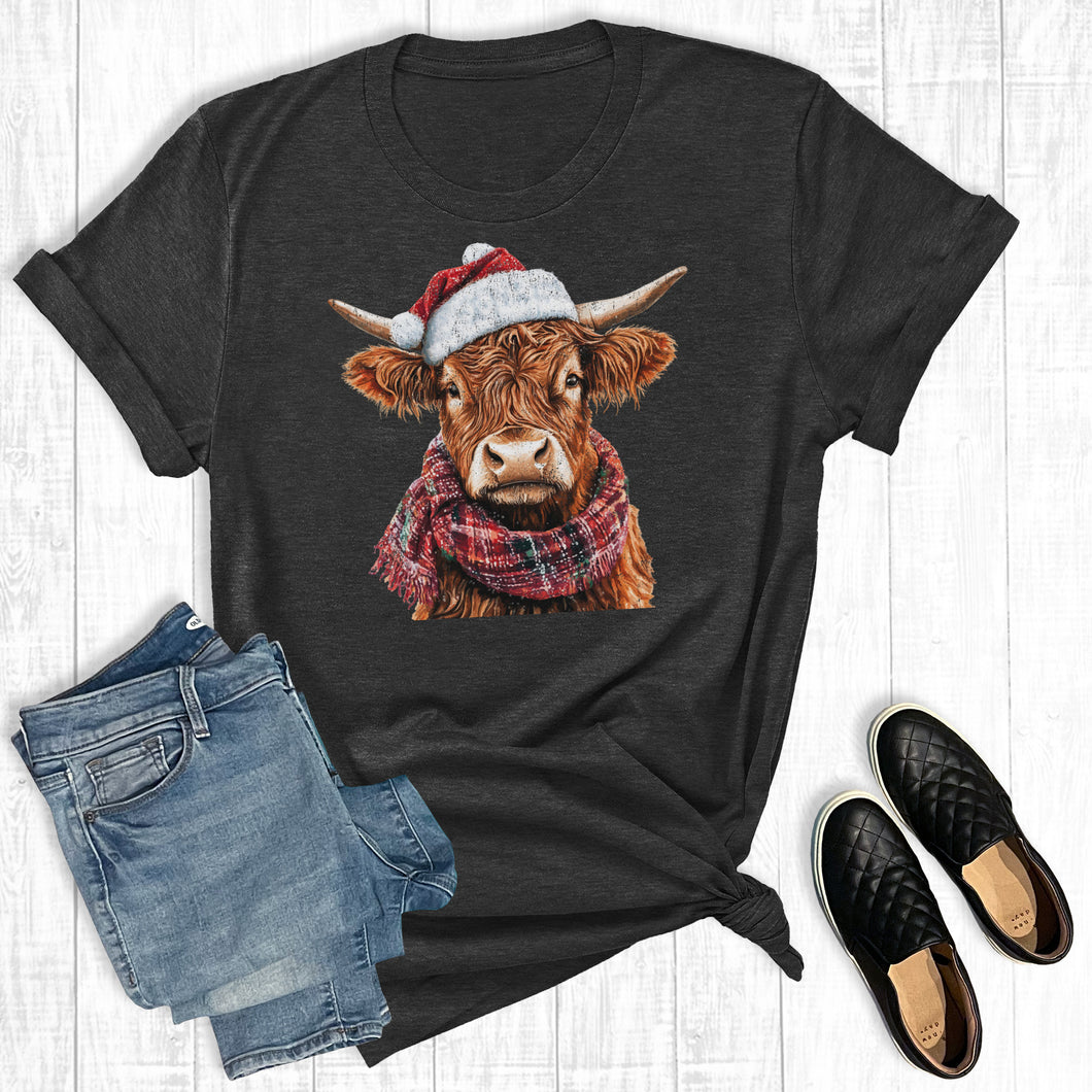 Western Christmas Highland Cow