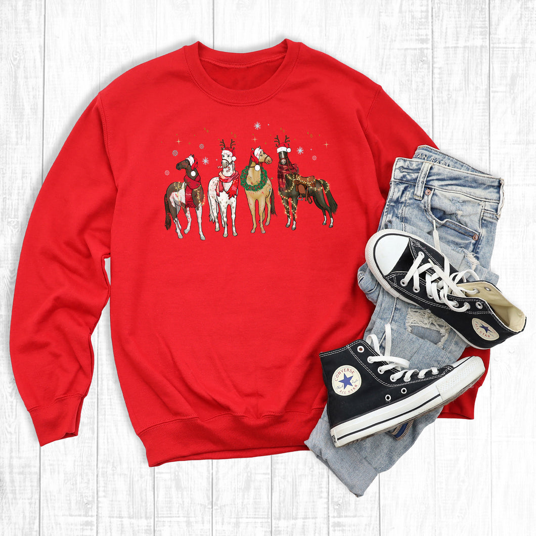 Western Christmas Horses Sweatshirt