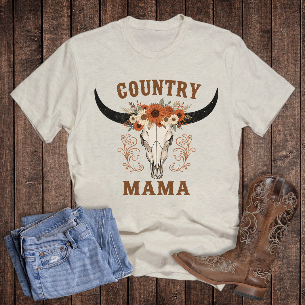 Western Cow Skull Country Mama