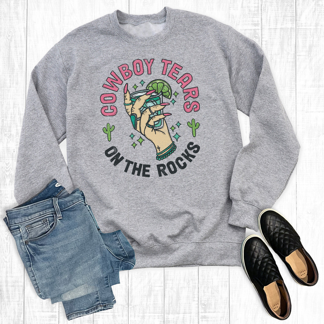 Western Cowboy Tears On The Rocks Sweatshirt