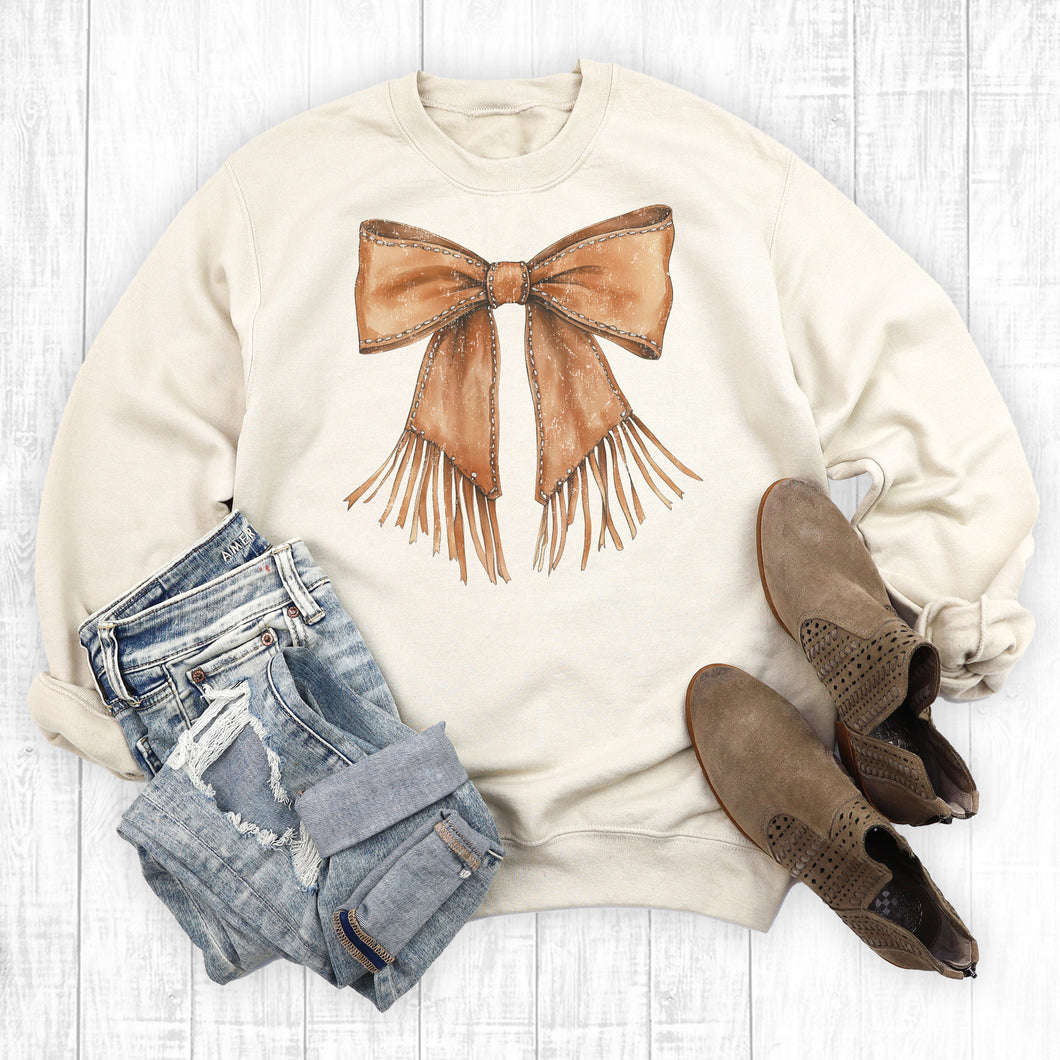 Western Cowgirl Coquette Bow Sweatshirt