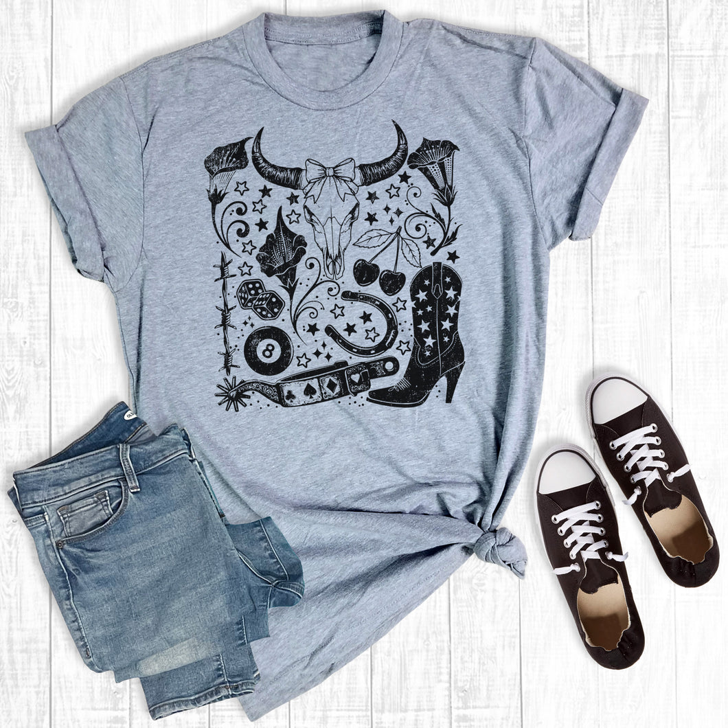 Western Cowgirl Cowskull