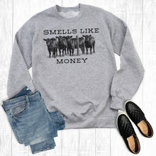 Load image into Gallery viewer, Western Cows Smells Like Money Sweatshirt
